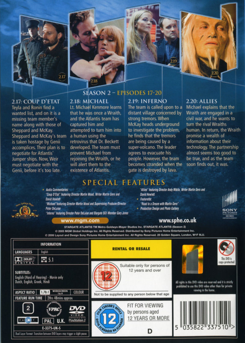 Stargate Atlantis - Season 2.5 - Region 2 DVD - Back
Keywords: media_cover